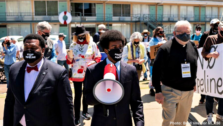 MCAP co founder Justin at protest in 2021